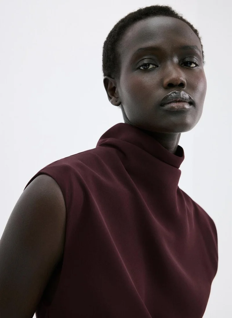 MANGO  Long dress with draped neck for Women | Best Price UAE